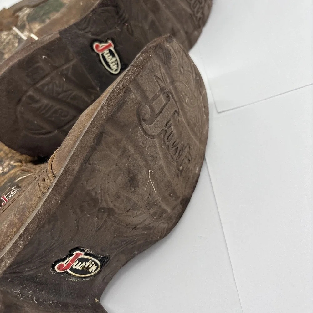 Justin Gypsy Brown  Camo Leather Women's Cowgirl Boots Size 6.5 B